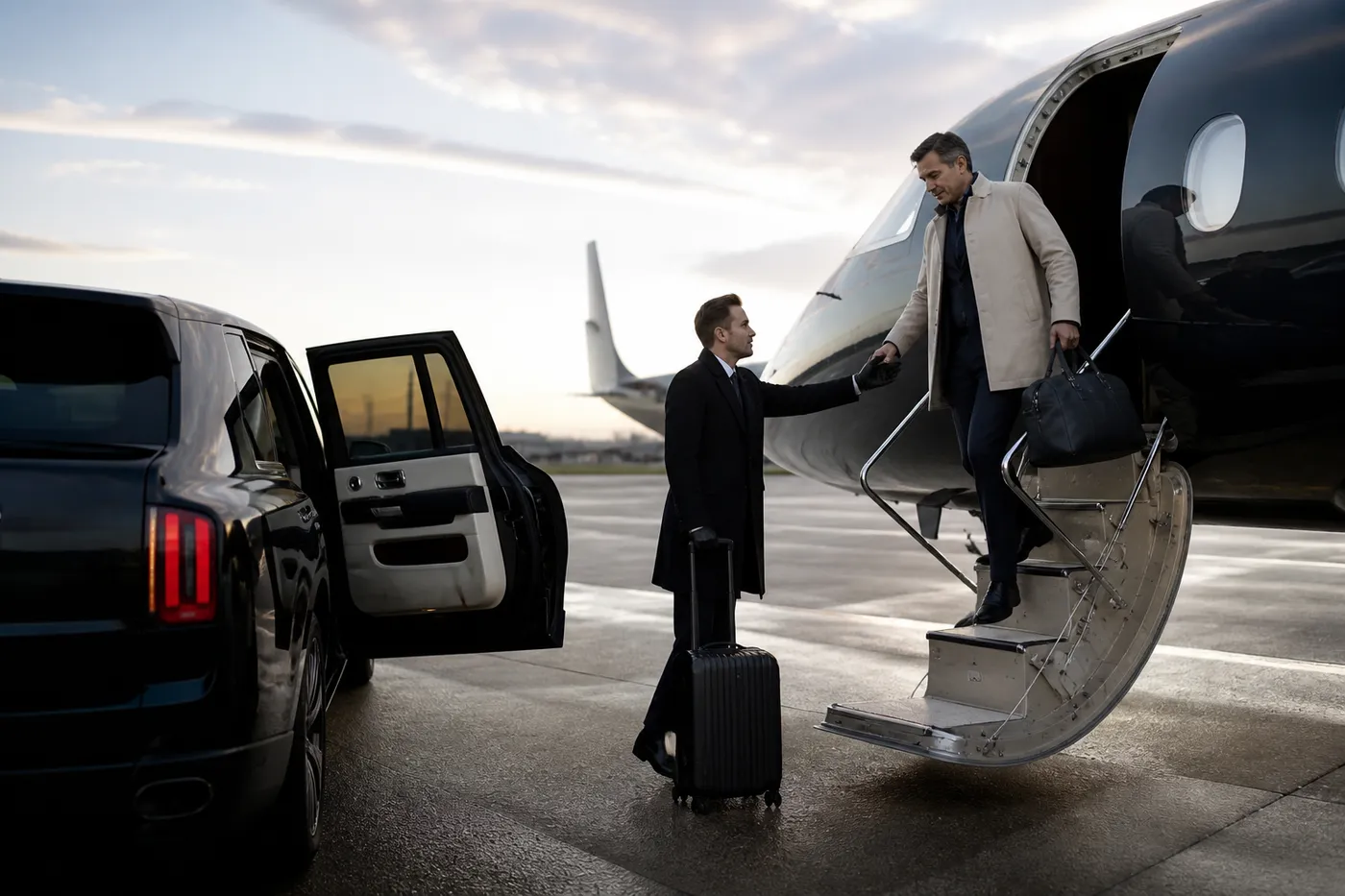 Your first arrival into a private terminal